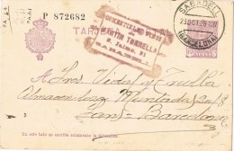 7957. Entero Postal SABADELL (Barcelona) 1928. Alfonso XIII Vaquer - 1850-1931