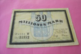 50 MILLION EN  MARK 1923  No 31777 - Administration De La Dette