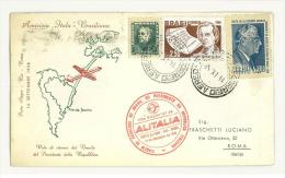BRASILE - AMICIZIA ITALO BRASILIANA - VOLO CON ALITALIA -  ANNO 1958 - Cartas & Documentos