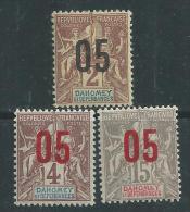 Dahomey N° 33 / 35  X  Type Groupe Surchargés Les 3 Valeurs  Trace De Charnière Sinon TB - Gebruikt