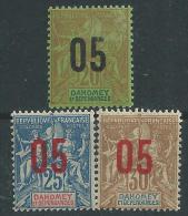 Dahomey N° 36 / 38  X  Type Groupe Surchargés Les 3 Valeurs  Trace De Charnière Sinon TB - Gebraucht