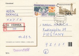 I2854 - Czechoslovakia (1984) 027 52 Parnica (recommended Makeshift Label) - Storia Postale