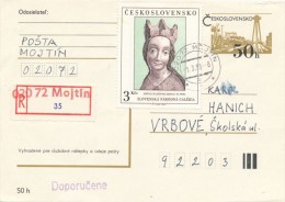 I2856 - Czechoslovakia (1983) 020 72 Mojtin (recommended Makeshift Label) - Lettres & Documents