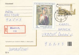 I2857 - Czechoslovakia (1983) 925 07 Mostova (recommended Makeshift Label) - Lettres & Documents