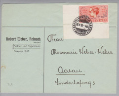 Heimat Bahnlinie Aarau-Menziken-Aarau 1938-05-28 L48 Brief Von Reinach Nach Aarau - Ferrovie