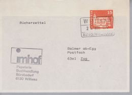 Heimat LU Willisau 1973-11-25 Bahnstationsstempel Auf Bücherzettel - Cartas & Documentos