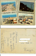 Sottomarina (Venezia Chioggia): Saluti, 4 Vedute. Cart. Cartonata FG Vg 1966 Lungomare Piazzale Italia Stab. Astoria - Chioggia