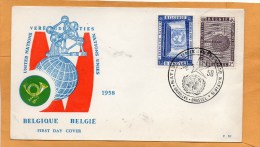 Belgium 1958 FDC - 1951-1960