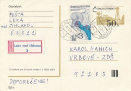 I2838 - Czechoslovakia (1982) 588 22 Luka Nad Jihlavou (stamp 3,00 CSK: Olympic Games Lake Placid) - Hiver 1980: Lake Placid