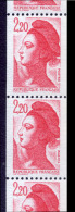 2 ROULETTES LIBERTE 1,80 F Vert (n° 86a) Et 2,20 F Rouge (n° 87a) - Coil Stamps