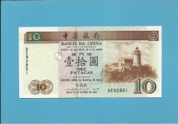 MACAO MACAU - 10 PATACAS - 16.10.1995 - P 90 - UNC. - BANCO DA CHINA - PORTUGAL - Macau