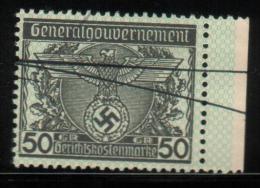 POLAND 1939 GENERAL GOUVERNMENT (WW2 3RD REICH OCCUPATION) GERICHTSKOSTEN (COURT REVENUE) 50GR BLACK BF#02 - Revenue Stamps