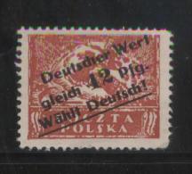 POLAND 1920s GERMAN PROPAGANDA FORGERY FOR SILESIA 42PFG/1M BRICK RED NO GUM - Gebruikt