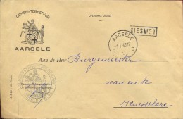 Omslag Enveloppe Gemeente  Stempel Aarsele 1963 - Buste