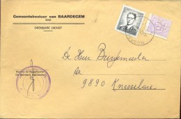 Omslag Enveloppe Gemeente Baardegem Stempel Moorsele 1972 - Enveloppes