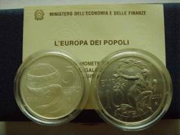 ITALY - MONETE ITALIA - ANNO 2003 L´ EUROPA DEI POPOLI FDC EURO 5 + 10 ARGENTO - Italia