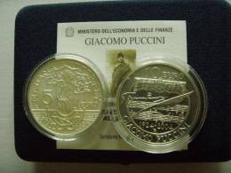 ITALY - REPUBBLICA  ITALIANA - ANNO 2004  GIACOMO PUCCINI FDC EURO 5 + 10 ARGENTO - Italia