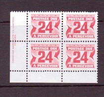 CANADA 1977/78 TAXE BLOC DE 4  YVERT N°T45  NEUF MNH** - Strafport