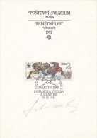 I2615 - Czechoslovakia (1992) Commemorative Sheet Exhibitions At Postal Museum Signed By The Author Engraving Stamp WWF! - Cartas & Documentos