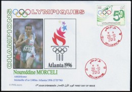 ALGERIE ALGERIA 2013  - FDC - Athletics - Gold Medallist - Comité Olympique Algérien Morceli Athletism Athletisme - Ete 1996: Atlanta