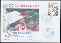 ALGERIE ALGERIA 2013  - FDC - Comité Olympique Algérien - Athletics Gold Medallist - Summer 2000: Sydney