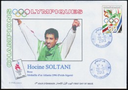 ALGERIE ALGERIA 2013  - FDC - Boxing - Gold Medallist - Olympics - Algerian Olympic Committee - Ete 1996: Atlanta