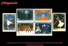 PIEZAS. CUBA MINT. 2008-27 60 ANIVERSARIO DEL BALLET NACIONAL DE CUBA. SERIE SIN DENTAR - Imperforates, Proofs & Errors