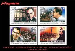 PIEZAS. CUBA MINT. 2010-20 50 AÑOS DE LA ORQUESTA SINFÓNICA NACIONAL. SERIE SIN DENTAR - Non Dentelés, épreuves & Variétés