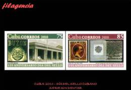 PIEZAS. CUBA MINT. 2010-22 DÍA DEL SELLO CUBANO. SERIE SIN DENTAR - Imperforates, Proofs & Errors