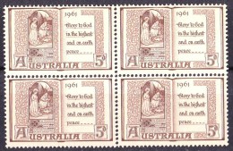 Australia 1961 Christmas 5d Block Of 4 MNH - Neufs