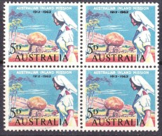 Australia 1962 Inland Mission 5d Block Of 4  - 3MH, 1MNH - Mint Stamps