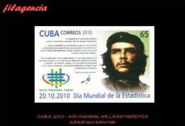 PIEZAS. CUBA MINT. 2010-38 DÍA MUNDIAL DE LA ESTADÍSTICA. SERIE SIN DENTAR - Imperforates, Proofs & Errors