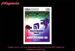 PIEZAS. CUBA MINT. 2010-40 60 ANIVERSARIO DE LA TELEVISIÓN CUBANA. SERIE SIN DENTAR - Geschnittene, Druckproben Und Abarten