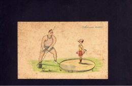 TEMATICA SPORT - OLIMPIADI - CARTOLINA SATIRICA D'EPOCA - NON VIAGGIATA - Weightlifting