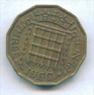 F3403 / - 3 Pence - 1966 - Great Britain Grande-Bretagne Grossbritannien Gran Bretagna Coins Munzen Monnaies Monete - F. 3 Pence