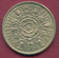 F3406 / -  1 Florin - 2 Shillings - 1964 - Great Britain Grande-Bretagne Grossbritannien - Coins Munzen Monnaies Monete - J. 1 Florin / 2 Shillings