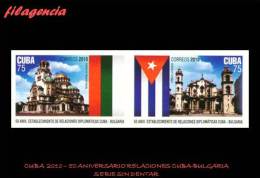 PIEZAS. CUBA MINT. 2010-45 50 ANIVERSARIO DE LAS RELACIONES DIPLOMÁTICAS CUBA-BULGARIA. SERIE SIN DENTAR - Non Dentelés, épreuves & Variétés