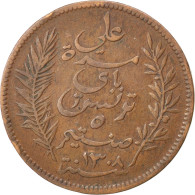 Monnaie, Tunisie, Ali Bey, 5 Centimes, 1891, Paris, TTB, Bronze, KM:221 - Tunesië