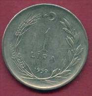 F3479 / -  1 Lira -  1959  -  Turkey Turkije Turquie Turkei  - Coins Munzen Monnaies Monete - Turquia