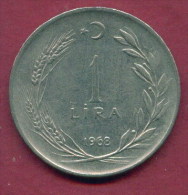 F3480 / -  1 Lira -  1968  -  Turkey Turkije Turquie Turkei  - Coins Munzen Monnaies Monete - Turquia