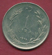 F3481 / -  1 Lira -  1974  -  Turkey Turkije Turquie Turkei  - Coins Munzen Monnaies Monete - Turquie