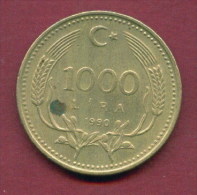 F3495 / -  1 000 Lira -  1990  -  Turkey Turkije Turquie Turkei  - Coins Munzen Monnaies Monete - Turquie