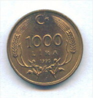 F3497 / -  1 000 Lira -  1995  -  Turkey Turkije Turquie Turkei  - Coins Munzen Monnaies Monete - Turquie