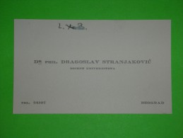 Visiting Card,philosophy Doctor,university Docent,dr Dragoslav Stranjakovic,Serbia,Belgrade,vintage - Visiting Cards
