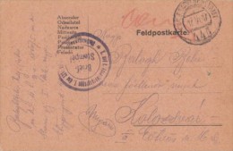 WAR FIELD POSTCARD FROM WORLD WAR 1, CENSORED NR 440, 1917, HUNGARY - Briefe U. Dokumente