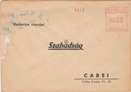 AMOUNT 0.55 MACHINE STAMP ON NEWSPAPER HEADER COVER, ROMANIA - Lettres & Documents