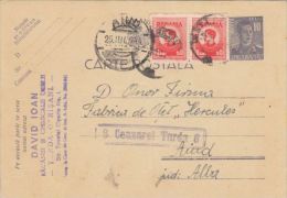 KING MICHAEL STAMPS ON PC STATIONERY, ENTIER POSTAL, CENSORED TURDA NR 8, 1944, ROMANIA - Cartas De La Segunda Guerra Mundial