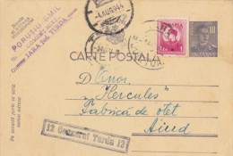 KING MICHAEL STAMPS ON PC STATIONERY, ENTIER POSTAL, CENSORED TURDA NR 12, 1944, ROMANIA - Lettres 2ème Guerre Mondiale