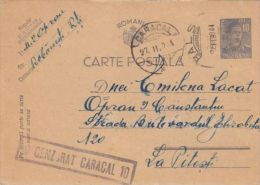 KING MICHAEL PC STATIONERY, ENTIER POSTAL, CENSORED CARACAL NR 10, 1944, ROMANIA - 2de Wereldoorlog (Brieven)
