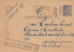 KING MICHAEL PC STATIONERY, ENTIER POSTAL, CENSORED CARACAL NR 10, 1944, ROMANIA - Cartas De La Segunda Guerra Mundial